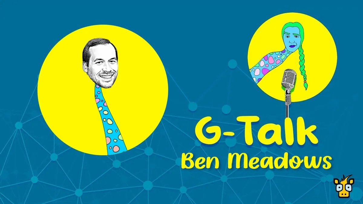 G-Talk promotional card for the interview, captioned "G-Talk · Ben Meadows"